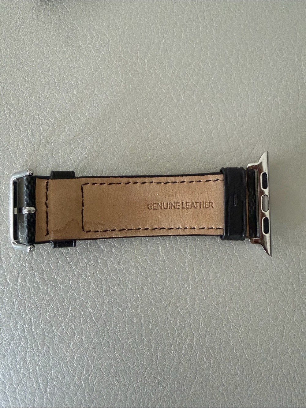 Coach- NEW Black Patterned Leather Apple Watch Band - Picture 3 of 5